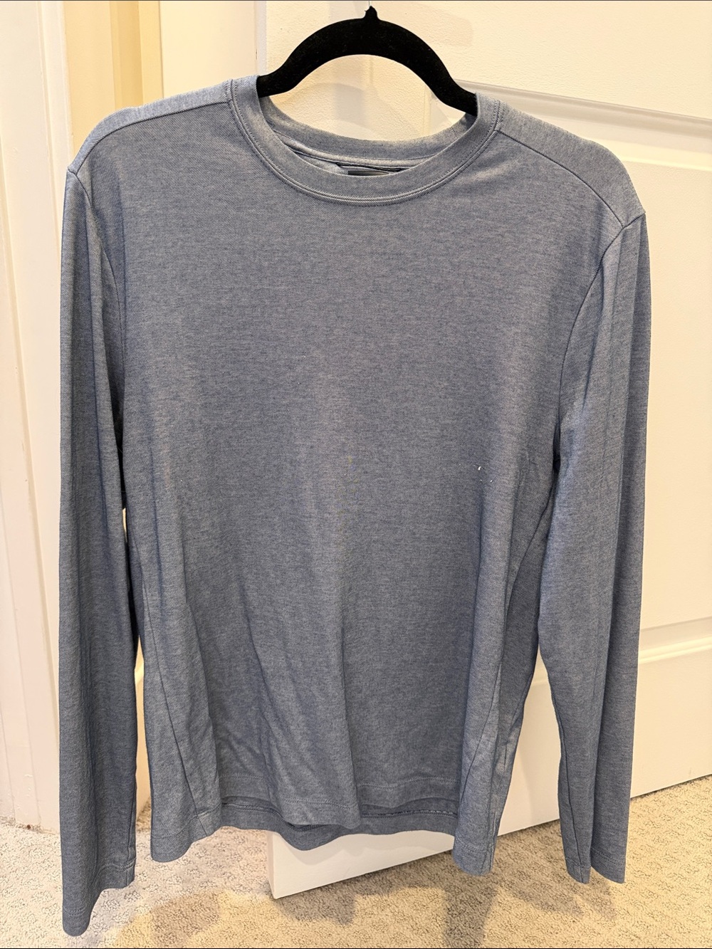 J. Crew Long-Sleeve Crewneck Tee in Heather Blue